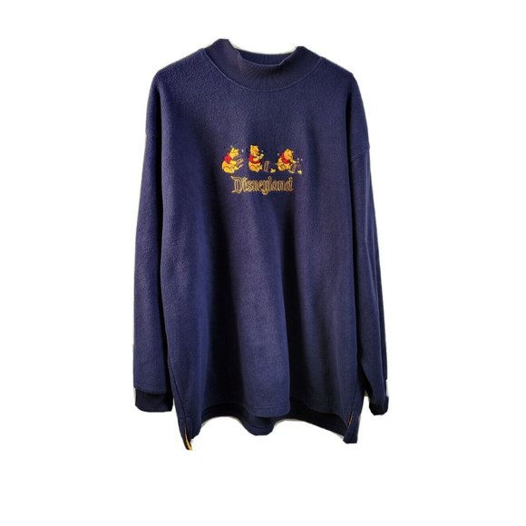 Disney store Other - NWOT XXL Vtg Disneyland Winnie the Pooh Hunny Embroidered Navy Fleece Sw…